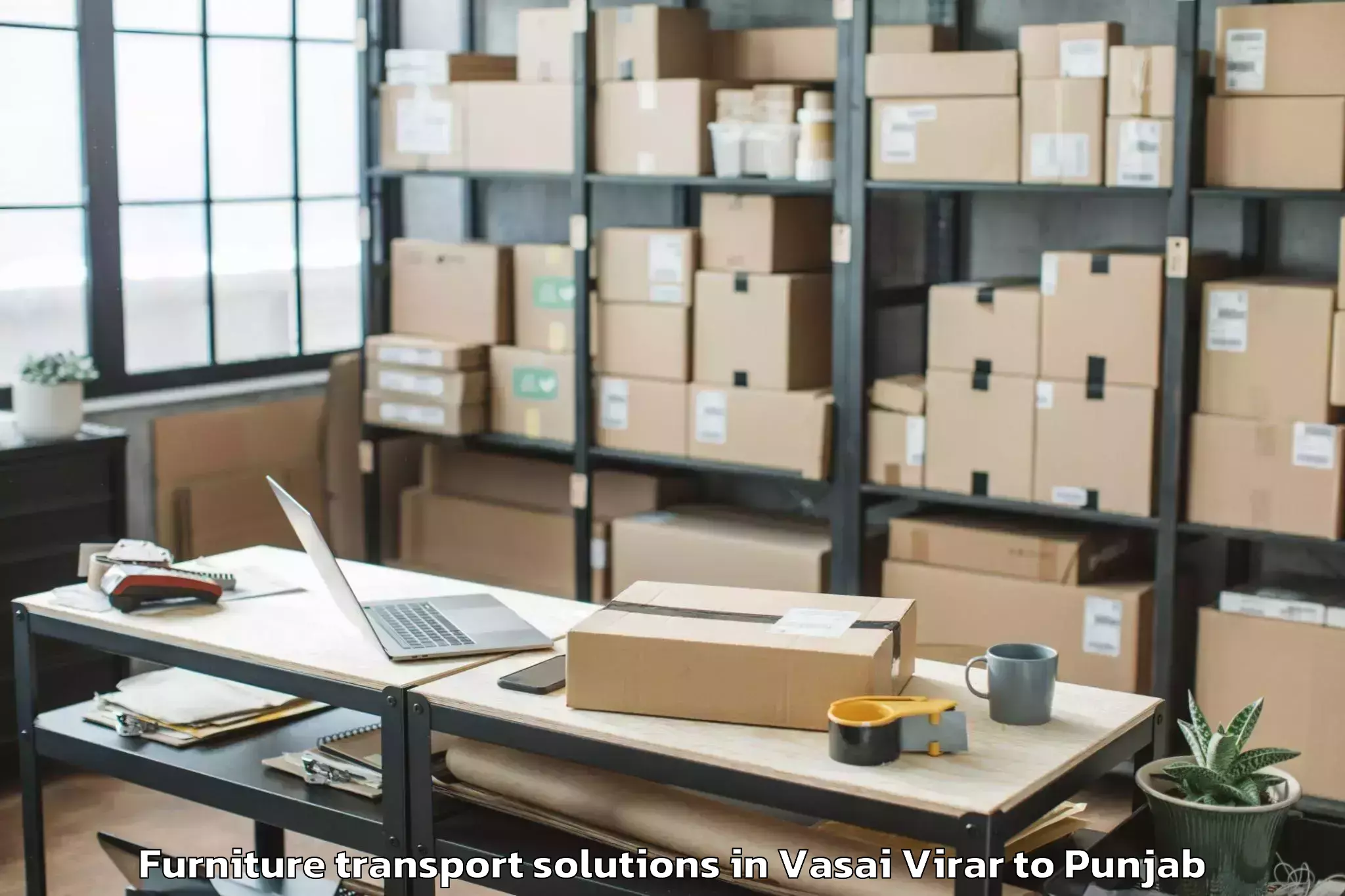 Professional Vasai Virar to Malerkotla Furniture Transport Solutions